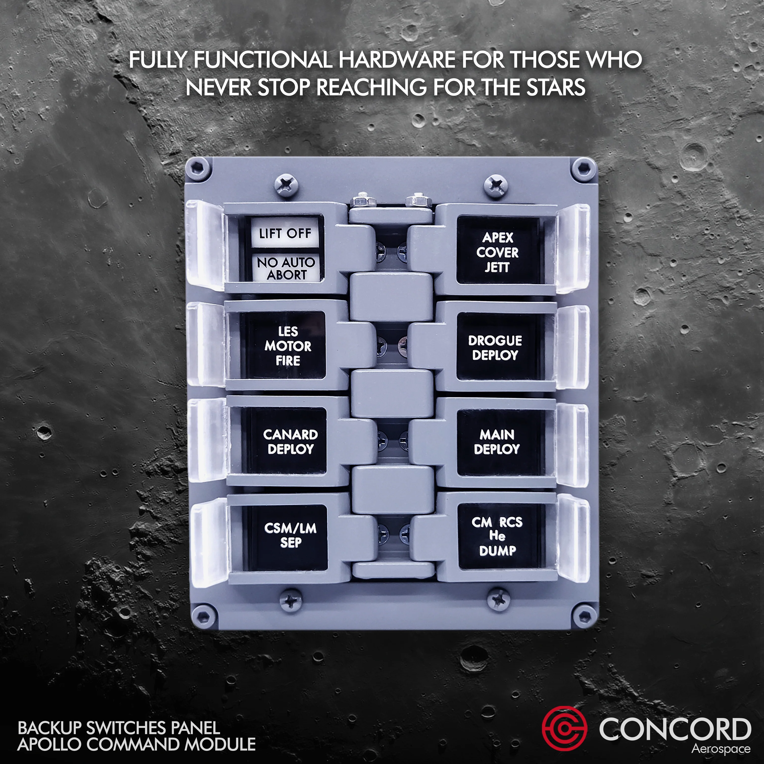 APOLLO COMMAND MODULE BACKUP SWITCHES PANEL